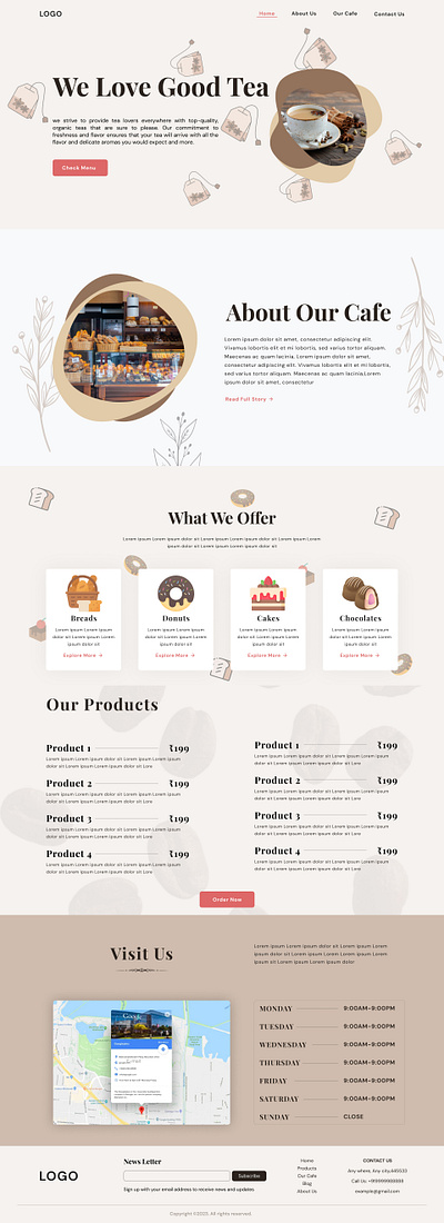 Tea Shop Website Design figma figmadesign uidesign uiux
