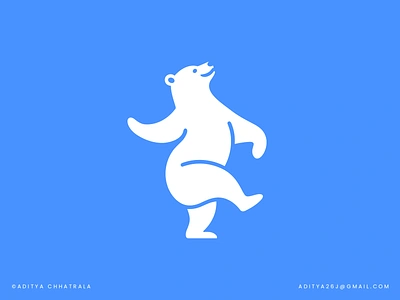 Dancing polar bear logo design animal bear bear logo best top brand identity branding clean inspiration clever smart creative creative logo dancing happy illustration logo designer logodesign mascot modern minimal polar bear simple unique