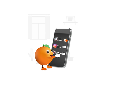 Orange Illustrations character design in figma design in figma graphic design illustration vector