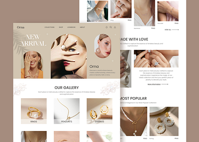 Jewellery Website Landing page branding jewellery website landing page user interface website design