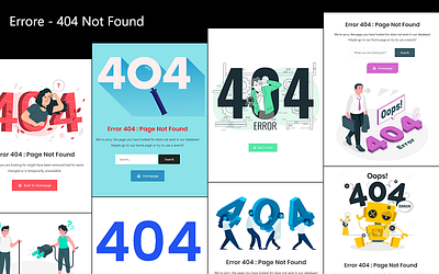 Errore - 404 Error Page for HTML Template or Theme 3d animation app art branding design flat graphic design icon illustration illustrator logo logo design minimal typography ui ux vector web website
