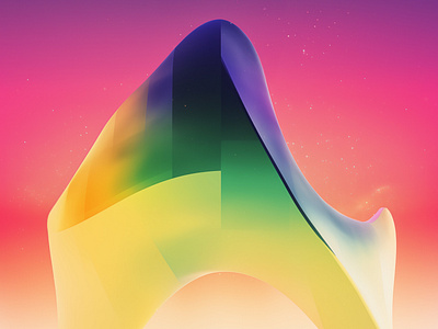 Peak - Poster 3d abstract blender cinema 4d gradient graphic design illustration mountain peak poster ui vivid