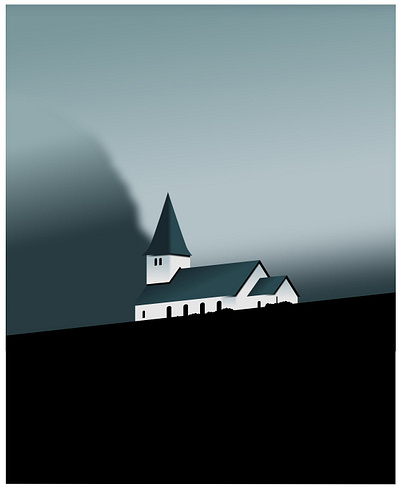 Ví Í Myrdal, Iceland affinitydesigner church iceland illustration illustrator vector