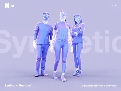 Synthetic Humans™ 3d ai animation art direction artificial intelligence c4d cinema 4d design digital graphic design illustration webgl