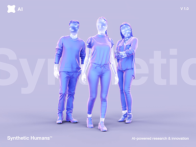 Synthetic Humans™ 3d ai animation art direction artificial intelligence c4d cinema 4d design digital graphic design illustration webgl