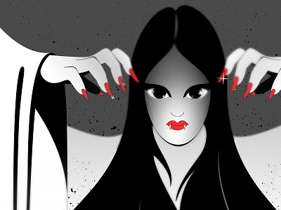 Vampire design girl halloween horror illustration monochrome monster spooky vector woman