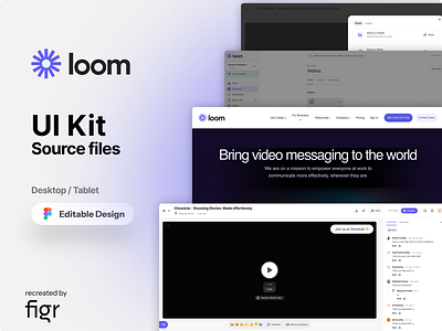 Loom Web UI (Redesigned) audio calls design editable figma kit loom media meeting minimal modern play player recordings screen screenshots ui ux video webapp website