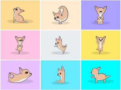 Yoga Dog Part-12 | Morning Yoga with Chihuahua🧘‍♀️🌿⚡️ animal art calm cartoon chihuahua dog energetic fitness illustration inspiration mascot meditation pet relaxing sticker vector workout yoga yoga pose yogi