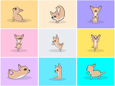 Yoga Dog Part-12 | Morning Yoga with Chihuahua🧘‍♀️🌿⚡️ animal art calm cartoon chihuahua dog energetic fitness illustration inspiration mascot meditation pet relaxing sticker vector workout yoga yoga pose yogi