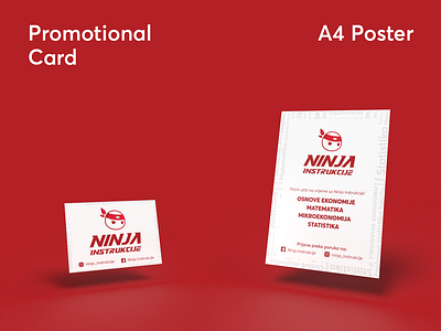 Logo and print design for "Ninja Instrukcije" branding card dimension graphic design icons learning logo design mockup poster typography vector