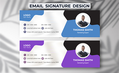 Modern minimal business email signature template. profile cover