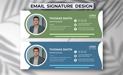 Modern minimal business email signature template profile cover