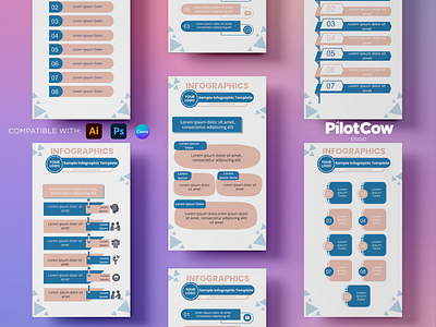 Sleek Portrait Infographic adobe illustrator adobe photoshop blue branding design dribbble graphice design graphics illustration infographic pink simple sleek