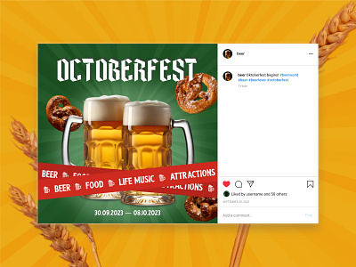 Octoberfest Banner banner banner design beer instagram banner instagram post octoberfest post social media