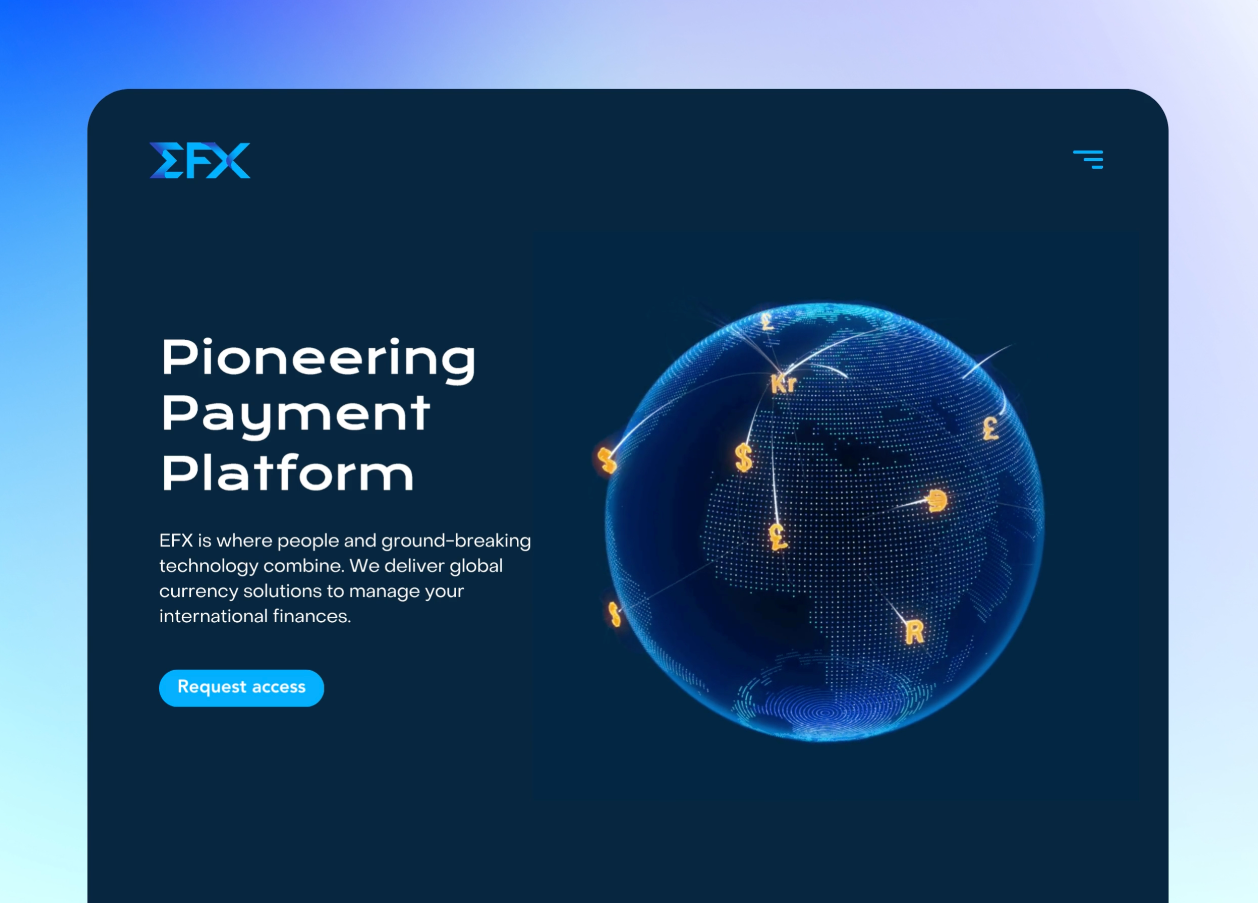 EFX - Online foreign exchange platforms 3d animation ui 3d interaction 3d ui design banking online finance finance app ui finance landing finance ui fintech fintech app fintech app ui fintech ui online banking online currency payment ui payment web ui