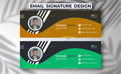 Colorful Email Signatures Template Vector Design. profile