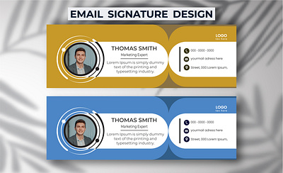 Colorful Email Signatures Template Vector Design. banner