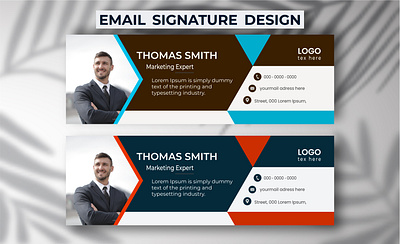 Colorful Email Signatures Template Vector Design. profile cover