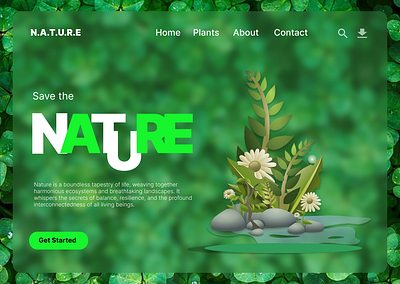 Glass Morphism Nature Landing Page designcommunity