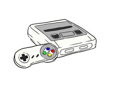 Super Nintendo Entertainment System - 1991 art console game gaming illustration konsol nintendo retro retro gaming snes super nintendo