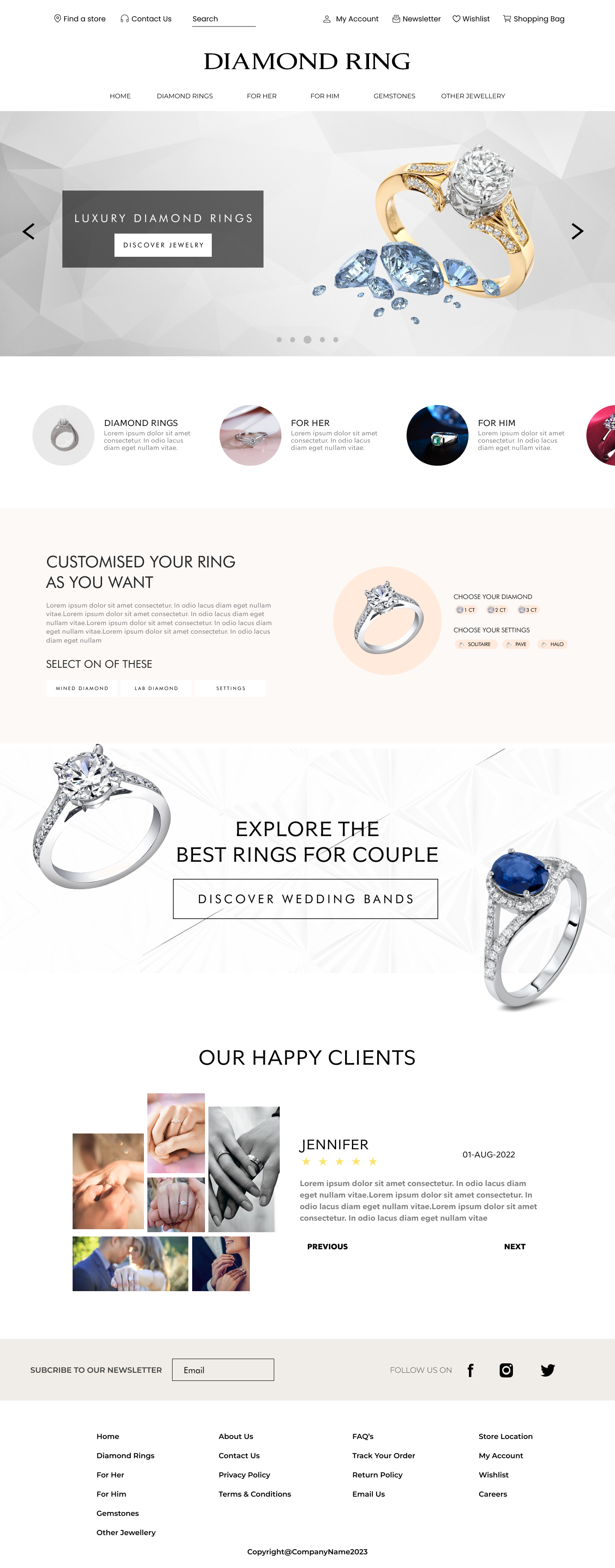 Custom Jewelry Website Ui Design by Usman Nadeem on Dribbble