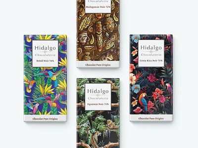 Pure Origine chocolate packaging from Chocolaterie Hidalgo belgium branding chocolate design illustration packaging