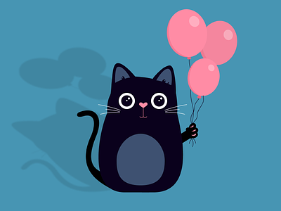 Милый кот balloons cat