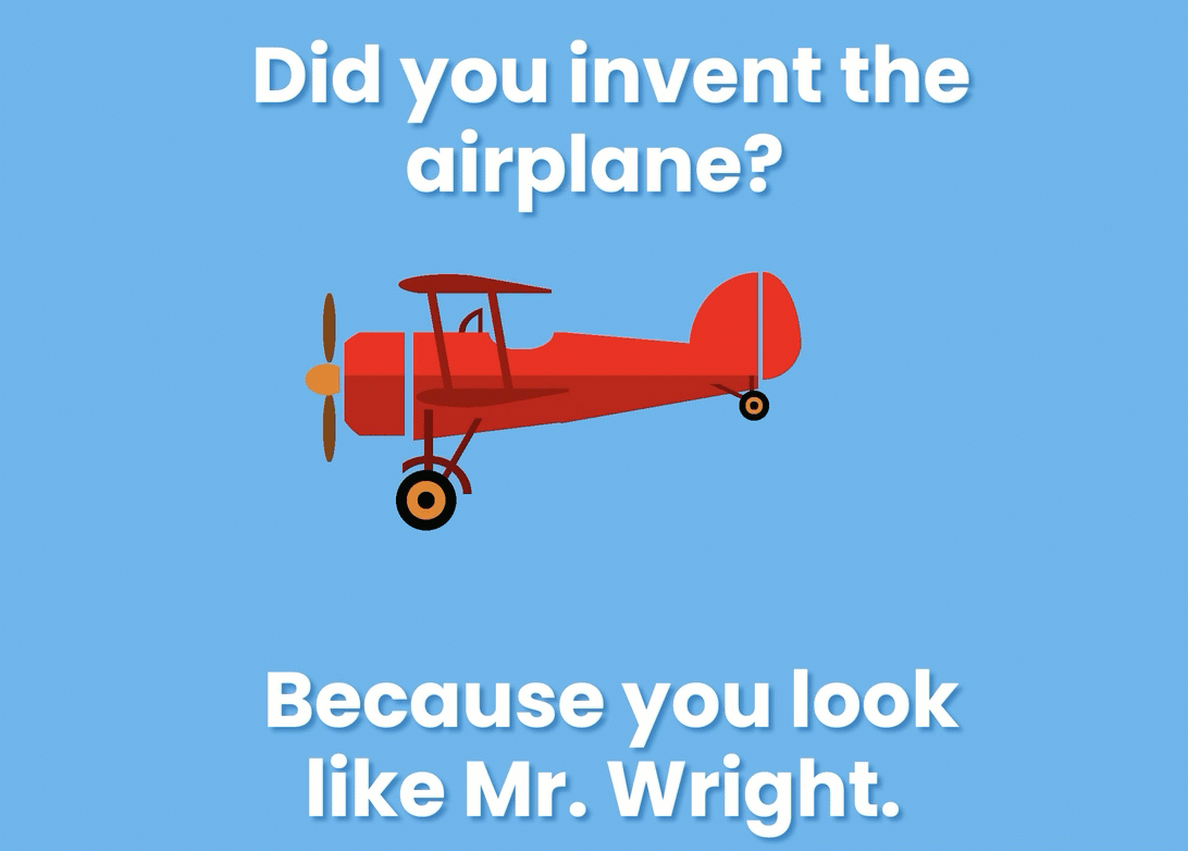 25. Cheesy Pick-Up Line - Single Div CSS Art (Divtober 2023) airplane animated animatedcss animation cheesy css cssart design divtober illustration pickuplines singlediv sky