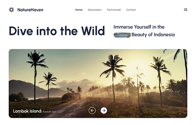 NatureHaven - Tourism Website bali beauty design landingpage nature tourism travel ui uiux ux website