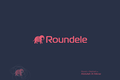 Roundele Elephant Logo animal branding cute design elephant gradeant illustration logo minimal modern round