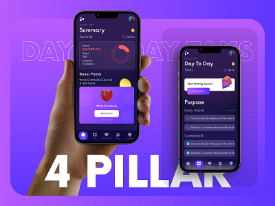4 Pillar Family Mobile App Design app app design fitness app mobile mobile app ui designer