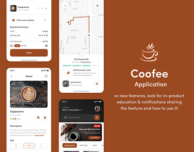 Coofee App Design application branding design graphic design illustration landing page logo mobile app ui ux