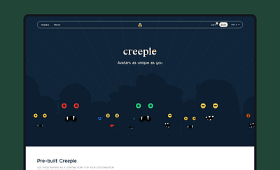 Creeple - avatars as unique as you animation halloween monsters navigation splash page ui ux