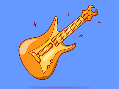 Electric Guitar animation electric guitar graphic design guitar illustration music sticker vector