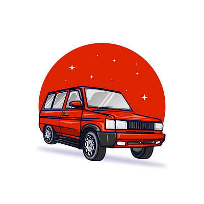 Kijang Super animation car graphic design illustration sticker vector