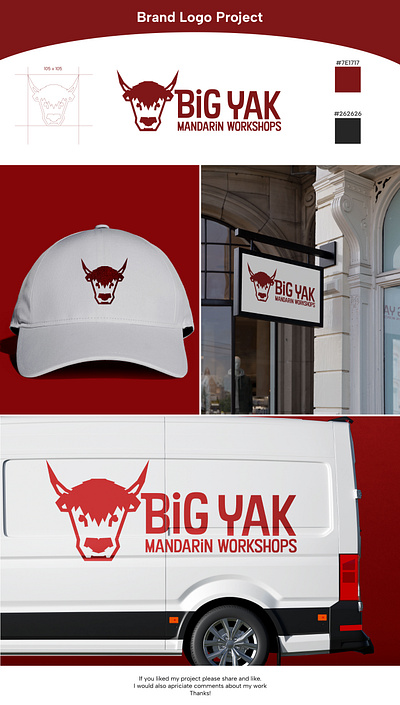 Big Yak Mandarin Workshops branding graphic graphic design illustration logo mockup vector
