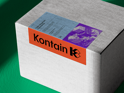 Kontain Branding Design best bold brand branding clean concept delivery design graphic idea identity k language letter logo pack packaging simple strong ui