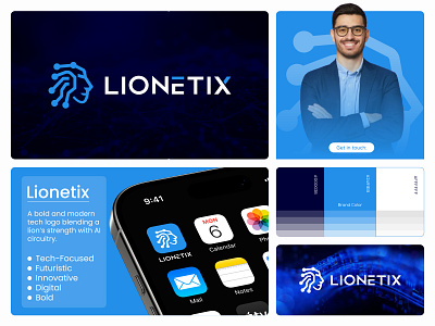 AI Lion Tech Logo - Bold, Futuristic, Modern & Digital Symbol ai logo ai tech logo animal logo brand logo digital logo futuristic logo innovative logo lion logo logo design logo mark mascot logo minimalist modern logo design professional logo startup symbol tech logo technology branding vector
