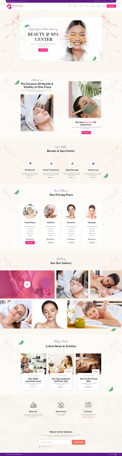 Beauty Spa Template beauty design spa template ui uiux