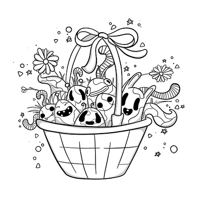 Doodles in the basket animation doodle handdrawn illustration sketch