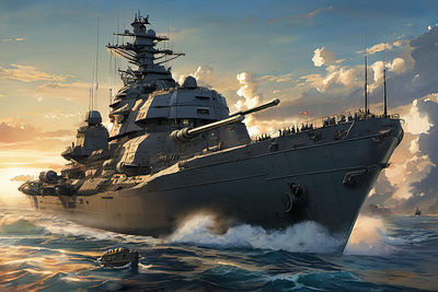 Big destroyer war boat