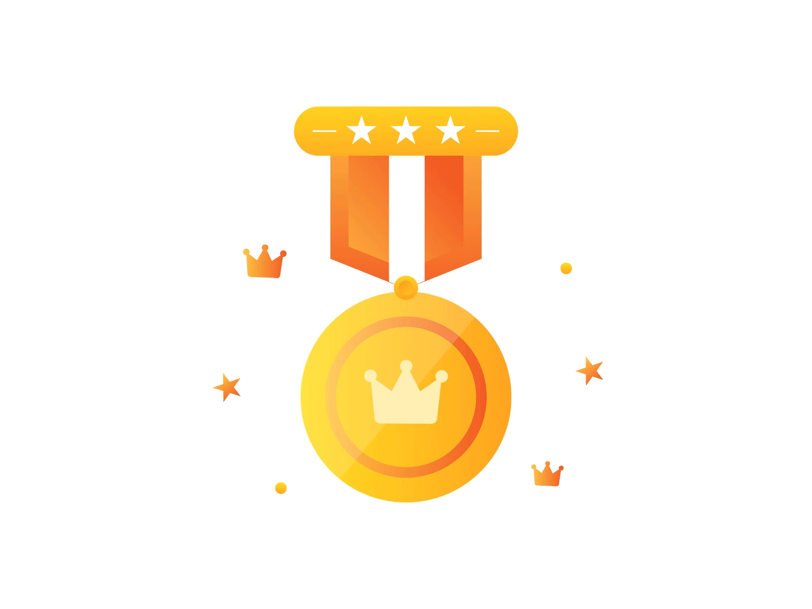Crown Gold Medal Animation animation icon icon animation iconography illustration lottie medal vector web