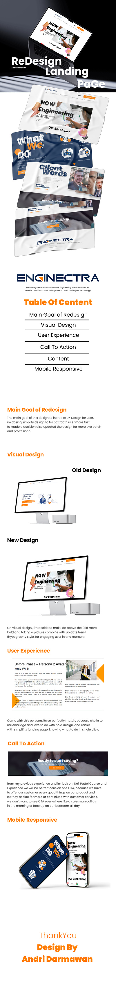 Redesign Landing Page Enginectra graphic design landing page redesign ui ux