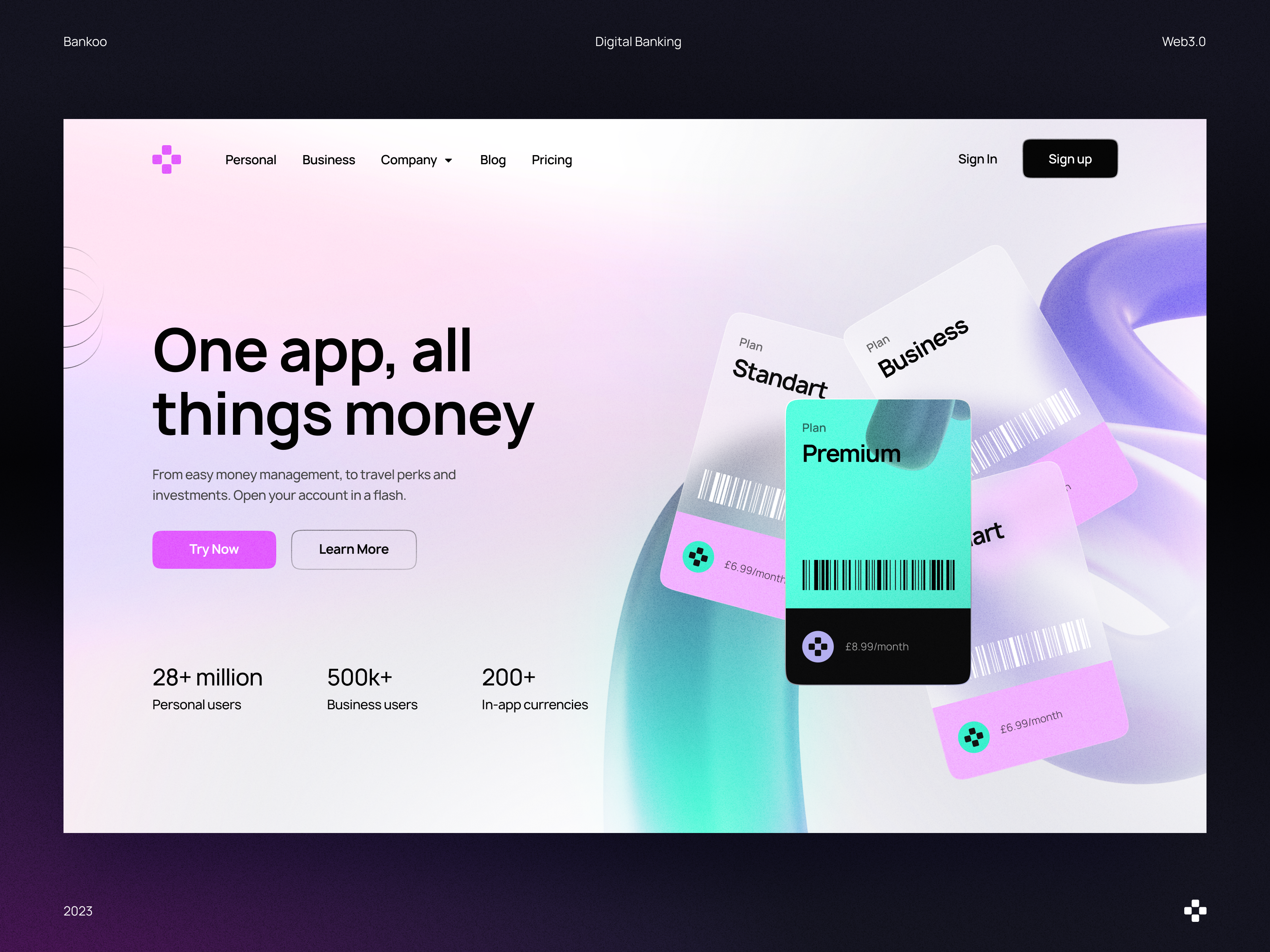 Bankoo - Finance Website agency b2b business design digital inspiration interface minimal product product design startup technology ui ux web website