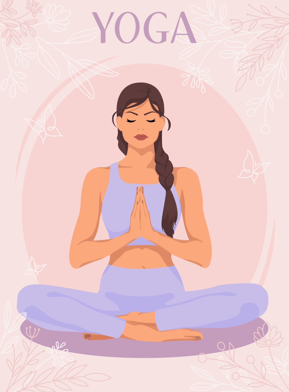 Faceless illustration of a girl doing yoga by Natalie Posypaiko on Dribbble