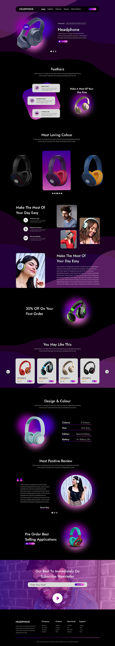 Headphone Store ecommerce store figma multipage design ui ux web design website