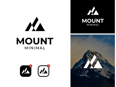 Mountain Minimal Logo adventure alpine branding design geometric graphic design hiking hill illustration landscape logo logo design minimal modern mountain nature outdoor panorama peak simple