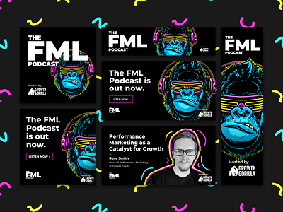 FML Banner Ads design digital finance fintech growth gorilla illustration interface logo marketing ui