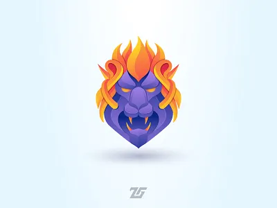 Lion 3d amazing logo angry art awesome logo branding colorful creative design fantasy fire flame gradient gradient logo graphic design illustration lion logo logos modern