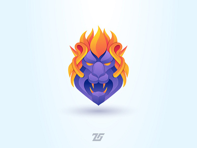 Lion 3d amazing logo angry art awesome logo branding colorful creative design fantasy fire flame gradient gradient logo graphic design illustration lion logo logos modern